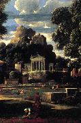 POUSSIN, Nicolas Landscape with the Gathering of the Ashes of Phocion (detail) af oil